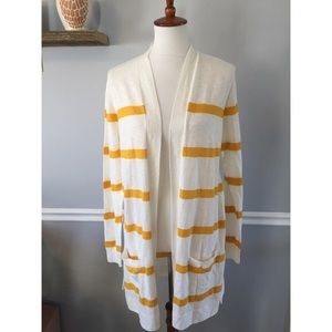 Old Navy Yellow/white stripe cardigan